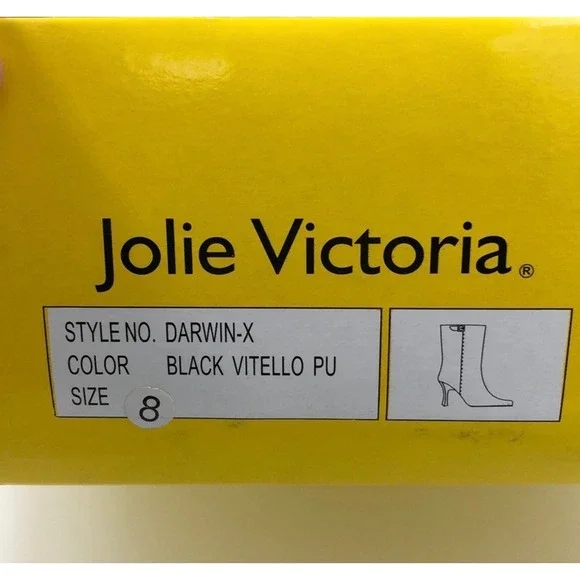 New vintage y2k JOLIE VICTORIA Black Heel Boot with Inside Zipper – Size 8 - Picture 8 of 9
